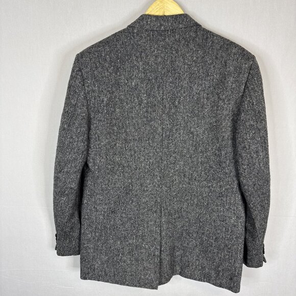 Magee Donegal Tweed Sport Coat Men 42 Gray Herringbone Irish Wool Blazer - Picture 3 of 7